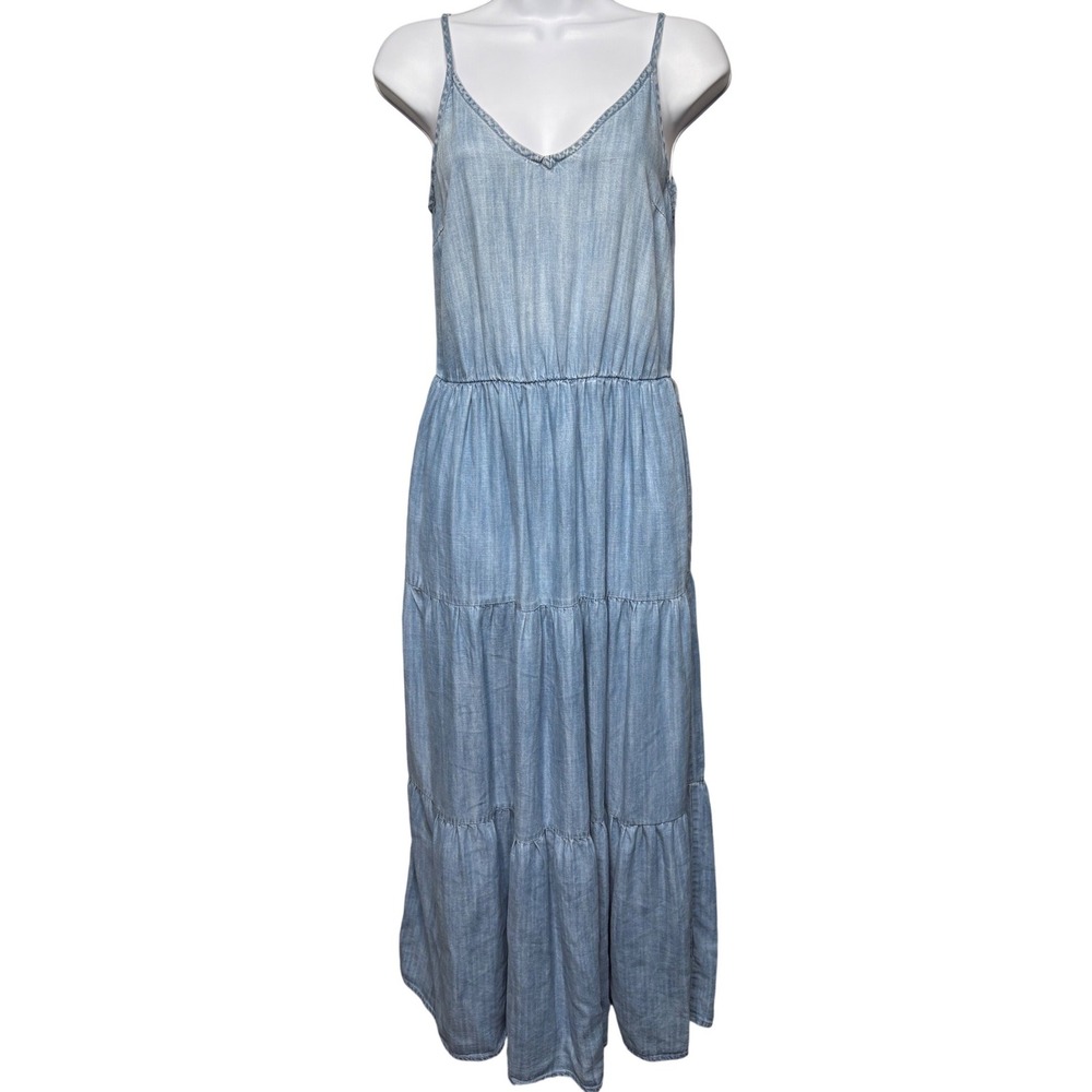 CLOTH & STONE Womens Light Blue Maxi Dress XS Breezy Lagenlook Lightweight Girly